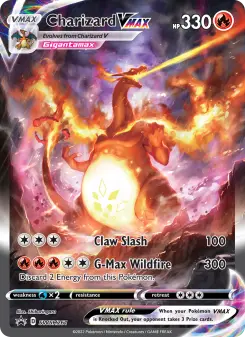 Carta Charizard VMAX da coleção SWSH Black Star Promos