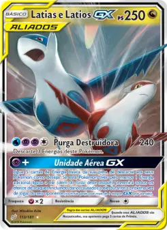 Carta Latias & Latios GX da coleção Team Up