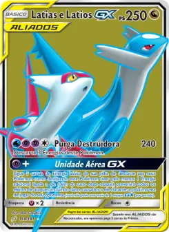 Carta Latias & Latios GX da coleção Team Up