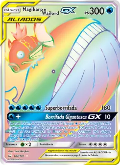 Carta Magikarp & Wailord GX da coleção Team Up