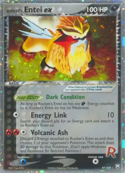Carta Rocket's Entei ex da coleção Team Rocket Returns