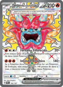 Carta Hearthflame Mask Ogerpon ex da coleção Twilight Masquerade