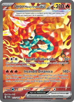 Carta Hearthflame Mask Ogerpon ex da coleção Twilight Masquerade