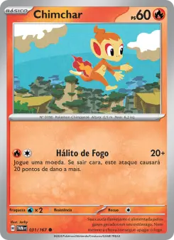 Carta Chimchar da coleção Twilight Masquerade