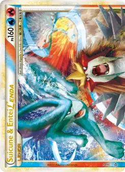 Carta Suicune & Entei LEGEND da coleção Unleashed