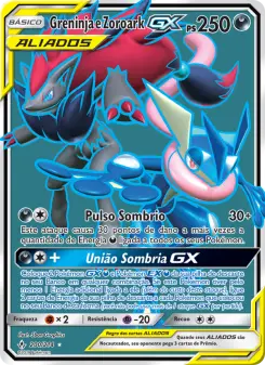 Carta Greninja & Zoroark GX da coleção Unbroken Bonds