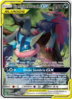 Carta Greninja & Zoroark GX da coleção Unbroken Bonds