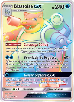 Carta Blastoise GX da coleção Unbroken Bonds