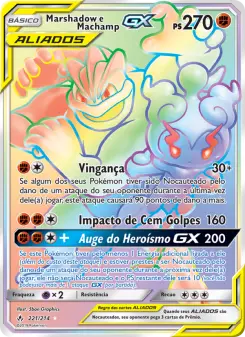 Carta Marshadow & Machamp GX da coleção Unbroken Bonds