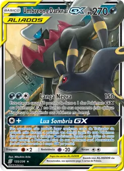 Carta Umbreon & Darkrai GX da coleção Unified Minds