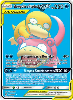Carta Slowpoke & Psyduck GX da coleção Unified Minds