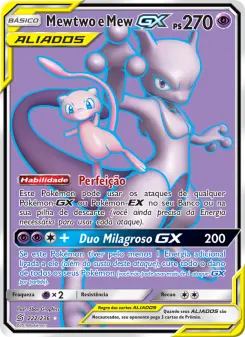 Carta Mewtwo & Mew GX da coleção Unified Minds