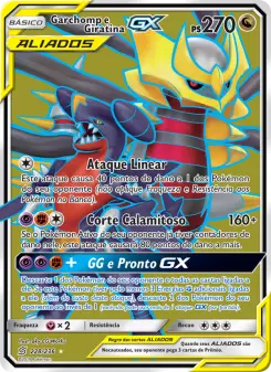 Carta Garchomp & Giratina GX da coleção Unified Minds