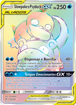 Carta Slowpoke & Psyduck GX da coleção Unified Minds
