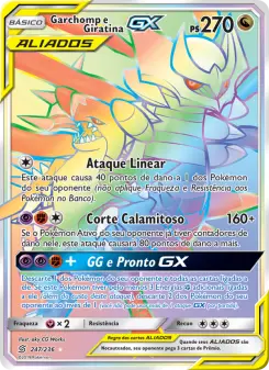 Carta Garchomp & Giratina GX da coleção Unified Minds