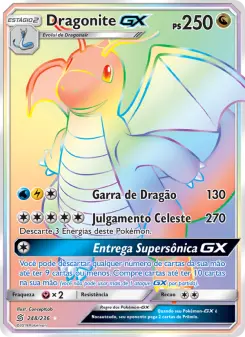 Carta Dragonite GX da coleção Unified Minds