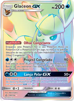 Carta Glaceon GX da coleção Ultra Prism