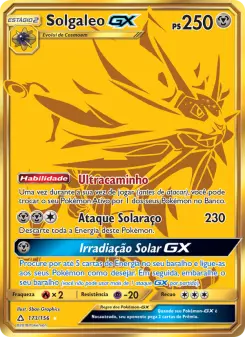 Carta Solgaleo GX da coleção Ultra Prism
