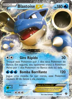 Carta Blastoise EX da coleção XY